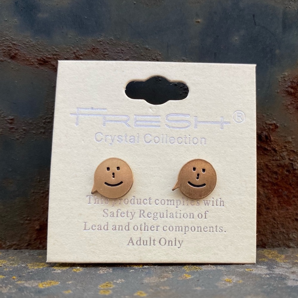 Happy Face Stud Earrings